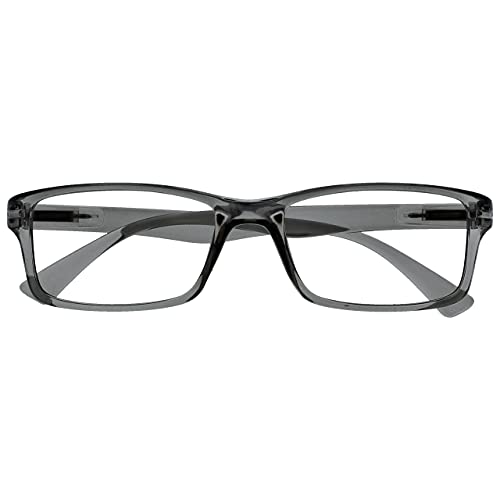 The Reading Glasses Company Die Lesebrille Unternehmen Grau Leser Designer Stil Herren Damen Lesehilfe R92-7 +3,50 von OPULIZE