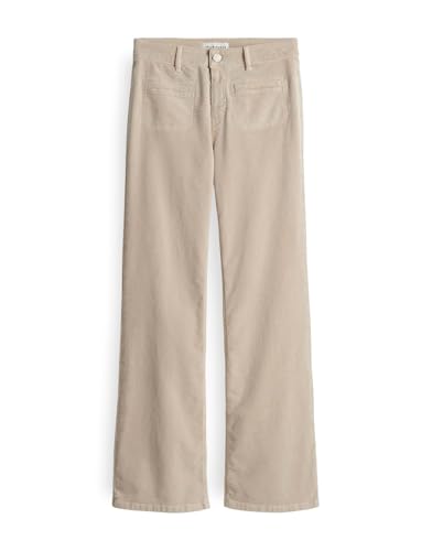 OPUS PANTS Damen Flared | Melly Fresh Flared Cordhose aus BCI Cotton Mix Mid Rise Macadamia, 36 L32 von OPUS PANTS