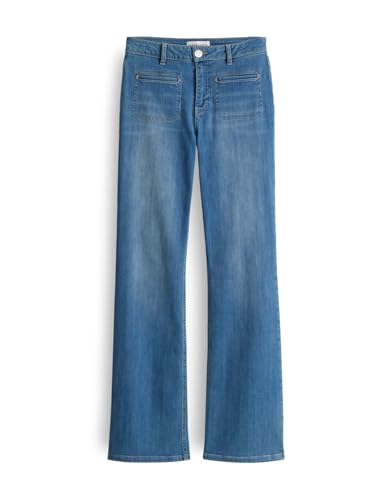 OPUS PANTS Damen Flared | Melly Fresh Flared Jeans Mid Rise mit Power Strech Light Wave Blue, 38 L32 von OPUS PANTS