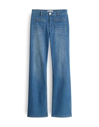 OPUS PANTS Damen Flared | Melly Fresh Flared Jeans Mid Rise mit Power Strech Light Wave Blue, 44 L32 von OPUS PANTS