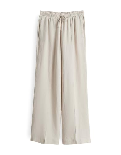 OPUS PANTS Damen Jogpants | MALOTTA Natural Wide Leg Pants Mid Rise aus Viskose Leinen Mix Natural Glaze, 38 von OPUS PANTS