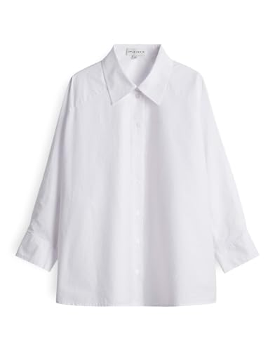 OPUS PANTS Damen Langarmbluse | FIONNE Oversized geschnittene Hemdbluse aus Baumwolle White, 40 von OPUS PANTS