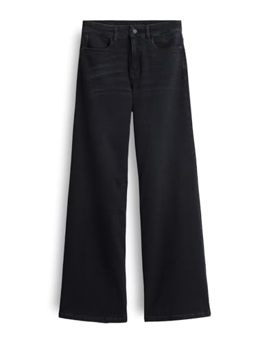 OPUS PANTS Damen Palazzo | Melly COOL Palazzo Jeans aus BCI Cotton Mix Mid Rise Washed Black, 40 L32 von OPUS PANTS