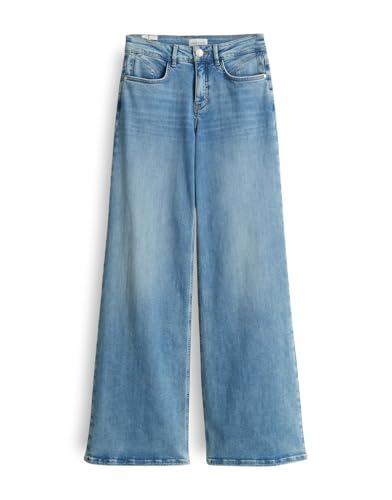 OPUS PANTS Damen Palazzo | Melly COOL Wide Leg Pants Mid Rise mit hochwertigem Modal Light Pacific Blue, 44 L32 von OPUS PANTS