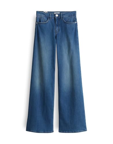 OPUS PANTS Damen Palazzo | Melly COOL Wide Leg Pants Mid Rise mit hochwertigem Modal mid Pacific Blue, 34 L32 von OPUS PANTS