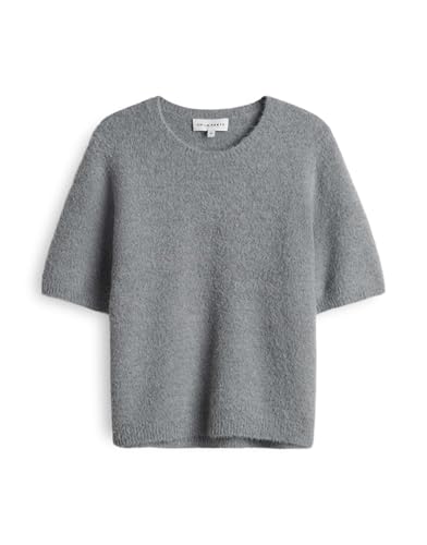 OPUS PANTS Damen Pullover | Pumba Regular Kurzarmpullover mit gebürsteter Textur Easy Grey, 40 von OPUS PANTS