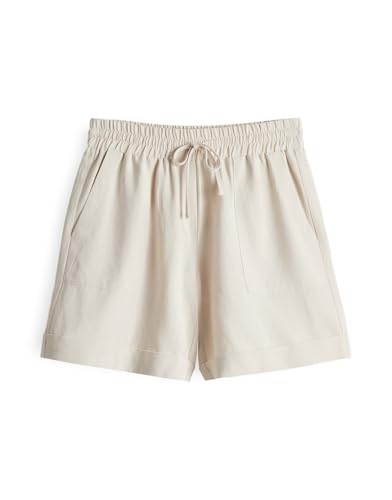 OPUS PANTS Damen Shorts | MALOTTA Shorts High Rise aus Viskose Leinenmix Natural Glaze, 36 von OPUS PANTS