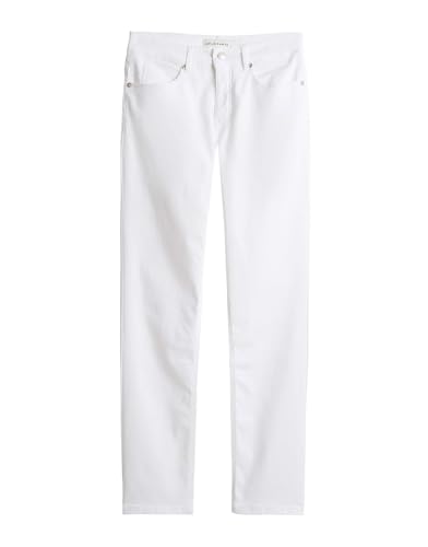 OPUS PANTS Damen Straight | Melly Base Straight Jeans Mid Rise mit Power Stretch White, 36 L28 von OPUS PANTS