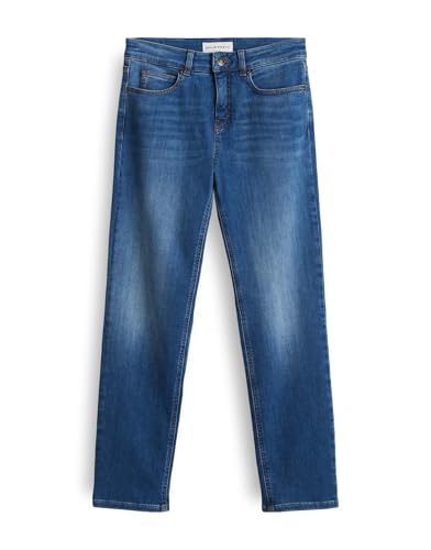 OPUS PANTS Damen Straight | Melly Base Straight Jeans mit Powerstretch Mid Rise mid Sky Blue, 38 L32 von OPUS PANTS