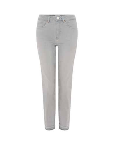 OPUS PANTS Damen Straight | Melly Sleek Straight Jeans Mid Rise mit Powerstretch Light Moon Grey, 44 L28 von OPUS PANTS