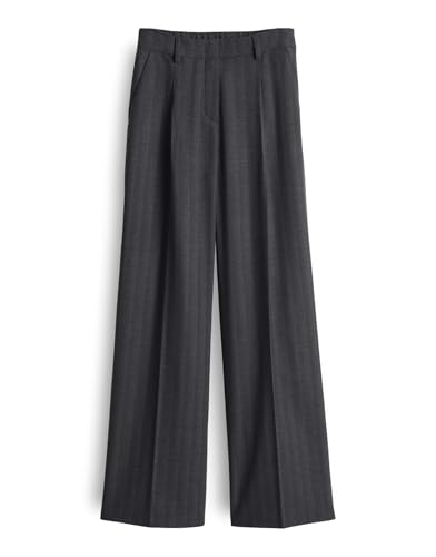 OPUS PANTS Damen Wide Leg Pants | Moira Blaze Wide Leg Pants mit Nadelstreifen Easy Grey, 36 von OPUS PANTS
