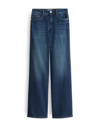 OPUS PANTS Damen Wide | Melly MODERN Wide Leg Jeans Mid Rise mit Power Stretch mid Stormy Blue, 38 L30 von OPUS PANTS