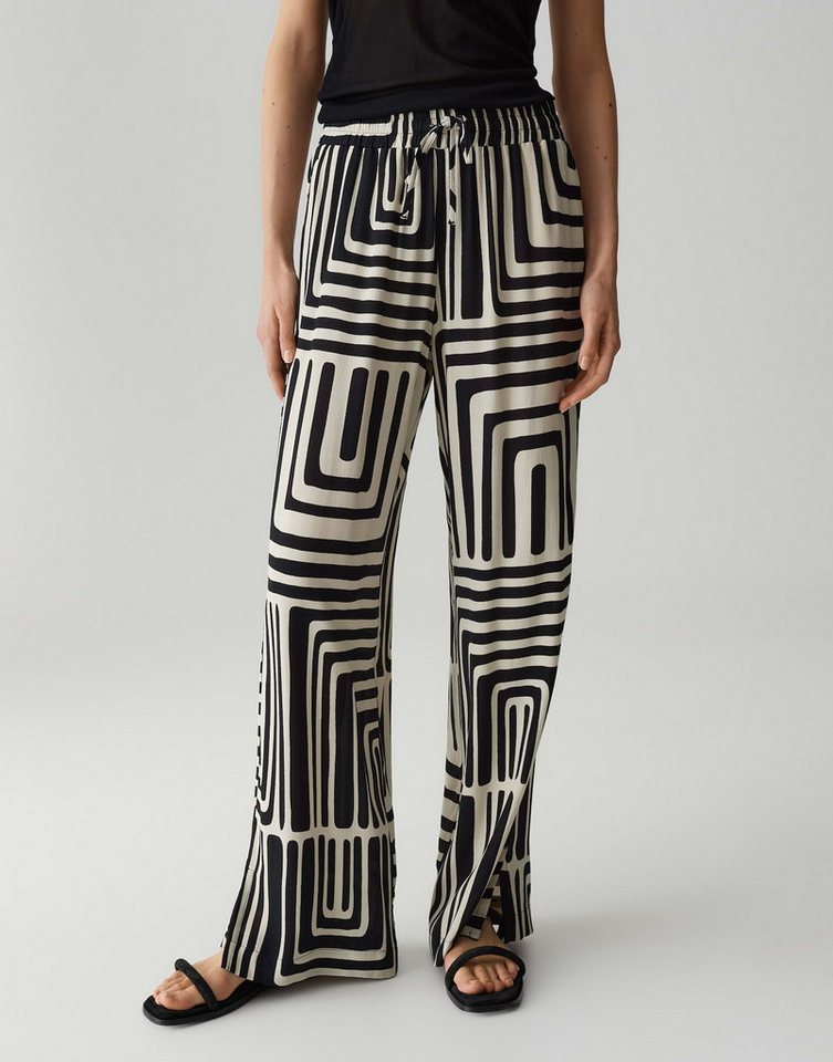 OPUS PANTS Stoffhose MALOTTA ABSTRACT mit Schlitzdetail am Saum von OPUS PANTS