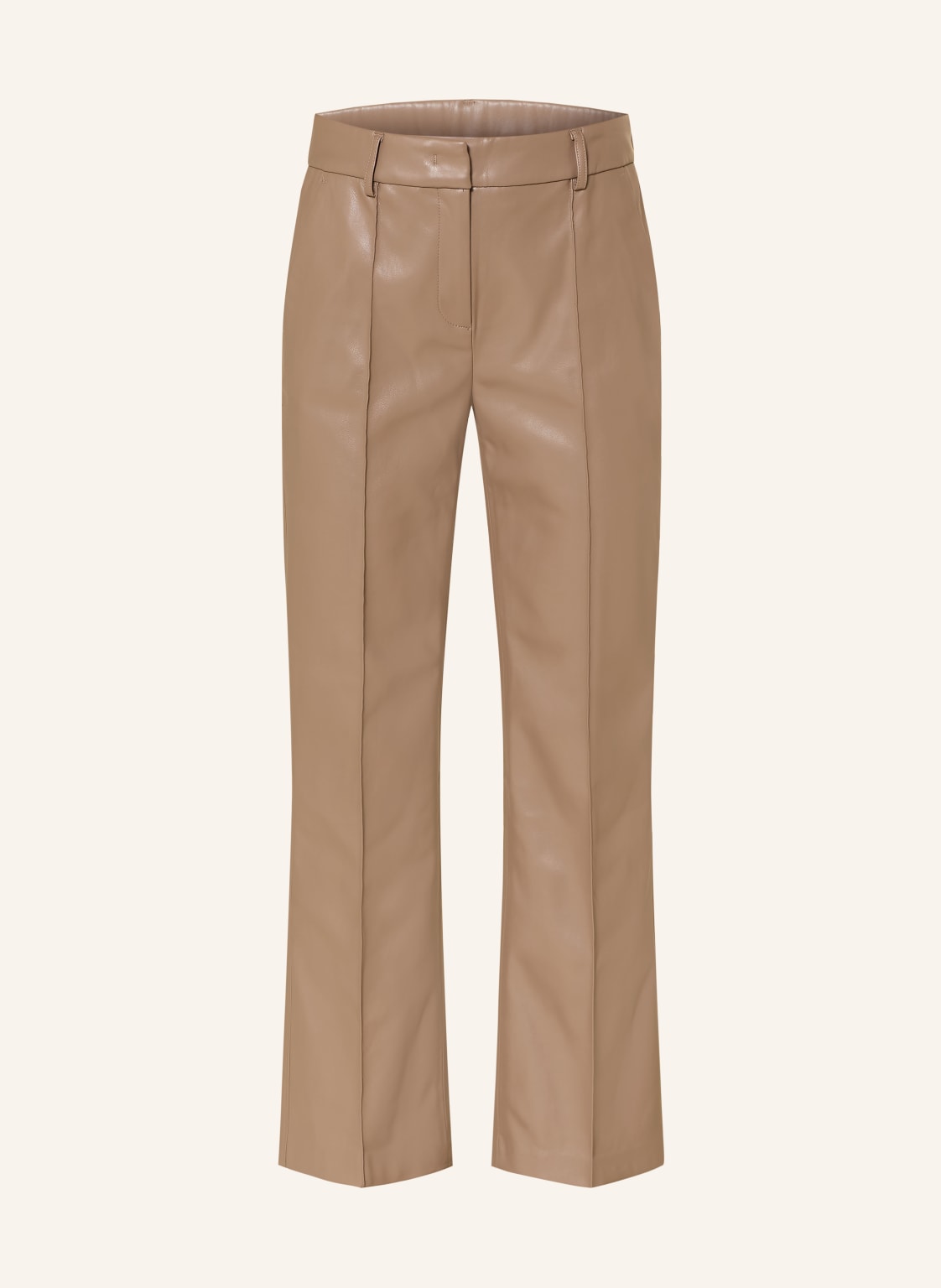 Opus Pants Hose Luane In Lederoptik beige von OPUS PANTS