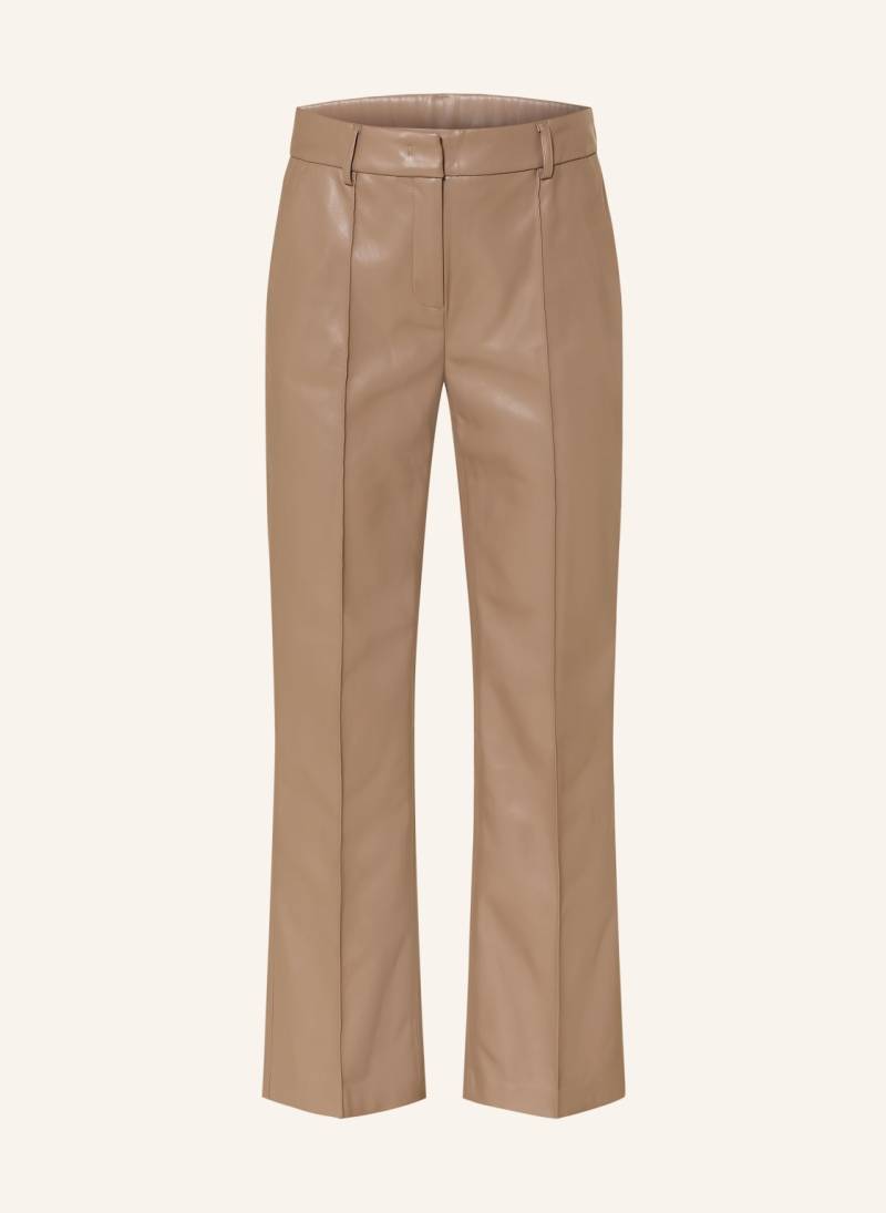 Opus Pants Hose Luane In Lederoptik beige von OPUS PANTS