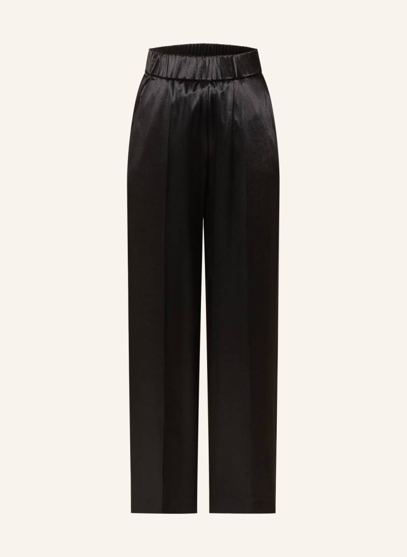 Opus Pants Satinhose Mucia Shine schwarz von OPUS PANTS