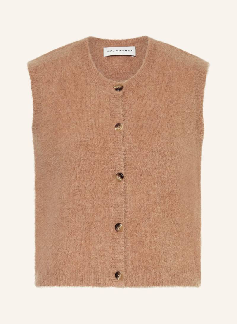Opus Pants Strickweste Porah braun von OPUS PANTS