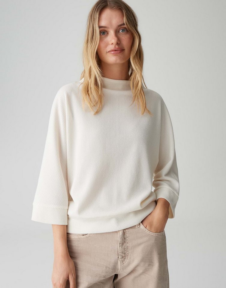 OPUS 3/4-Arm-Shirt SAGIDA Loose mit feiner Rippstruktur weite Passform, weicher Griff von OPUS