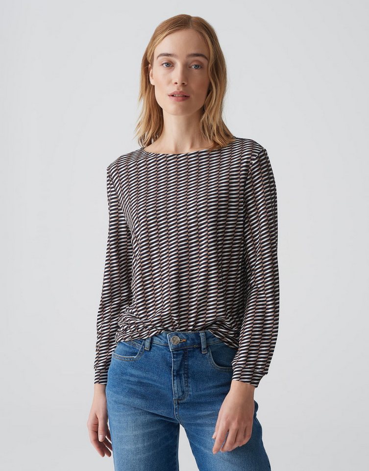 OPUS 3/4-Arm-Shirt Printshirt SUSTA Regular aus fließender Viskose von OPUS