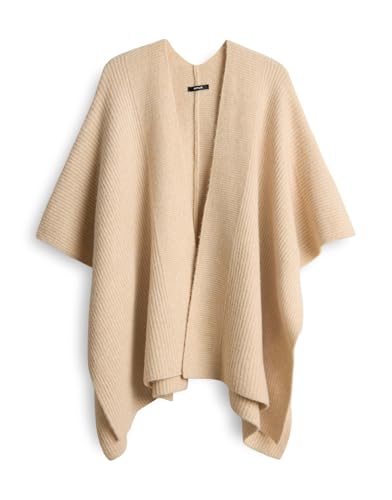 OPUS Damen Poncho/Cape | Weiches Strickcape ABLANKI Oversize mit Wolle macadamia, 0 von OPUS