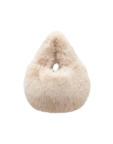 OPUS Damen Tasche | Handtasche AFURY mit Kunstfell ivory, 0 von OPUS