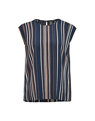 OPUS Damen Bluse braun/weiß/Nachtblau 38 von OPUS