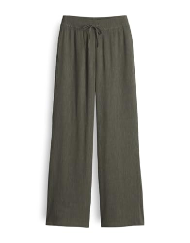 OPUS Damen City Pants | MAROU Crinkle Wide Leg mit flexiblen Komfortbund Olive Leaf, 38 von OPUS