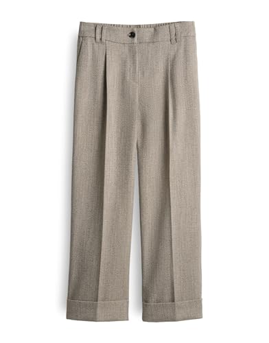 OPUS Damen City Pants | MEERI Herringbone City Pants mit Fischgratmuster Macadamia, 40 von OPUS