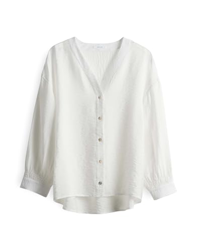 OPUS Damen Dreiviertelarmbluse | Bluse FAILANI Loose aus leicht glänzendem Viskose Mix Milk, 42 von OPUS