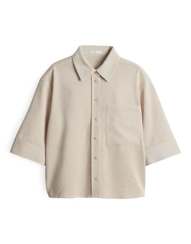 OPUS Damen Dreiviertelarmbluse | FAISA Regular Hemdbluse aus feinem Cord Natural Glaze, 44 von OPUS