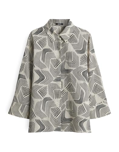 OPUS Damen Dreiviertelarmbluse | FUMINA Move Regular Printbluse aus feiner Baumwolle Natural Glaze, 34 von OPUS