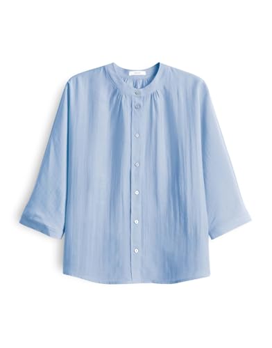 OPUS Damen Dreiviertelarmbluse | Feminine Tunikabluse FABELL aus weichem Lyocell Mix Oxford Blue, 34 von OPUS