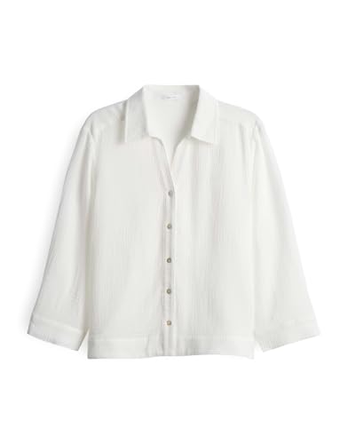 OPUS Damen Dreiviertelarmbluse | Hamdbluse FRATEA Regular aus nachhaltigem BCI Cotton Milk, 36 von OPUS