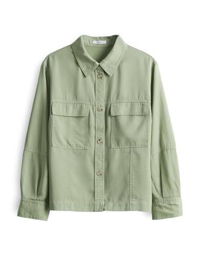 OPUS Damen Dreiviertelarmbluse | Hemdbluse FADELIA Regular aus 100% Lyocell Green Glow, 34 von OPUS