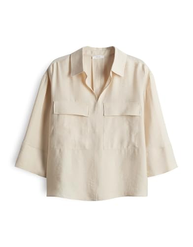 OPUS Damen Dreiviertelarmbluse | Hemdbluse FELMA Regular aus softem Modal Natural Glaze, 42 von OPUS