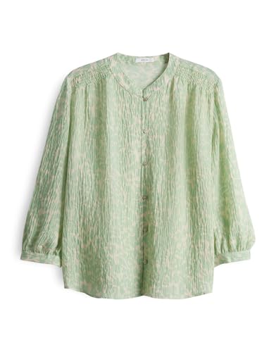 OPUS Damen Dreiviertelarmbluse | Printbluse FAMELIA Regular mit feiner Jacquard Struktur Green Glow, 42 von OPUS