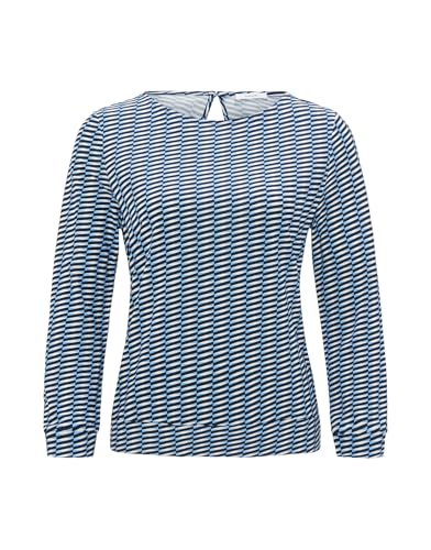OPUS Damen Dreiviertelarmshirt | Printshirt SUSTA Regular aus fließender Viskose Blue Salt, 38 von OPUS