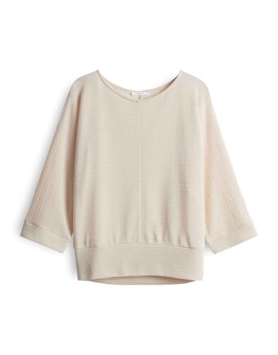 OPUS Damen Dreiviertelarmshirt | SOLLIKA Structure Loose mit Fledermausärmeln Natural Glaze, 38 von OPUS