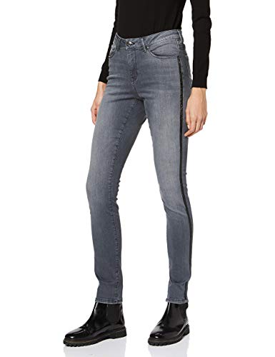 OPUS Damen Elma Glitter Stripe Slim Jeans, Grau (Grey Washed 7322), (Herstellergröße: 34) von OPUS