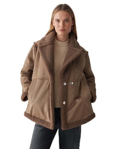 OPUS Damen Jacke | HENOLA Regular Wendejacke in Lammfell Optik Cocoa, 36 von OPUS