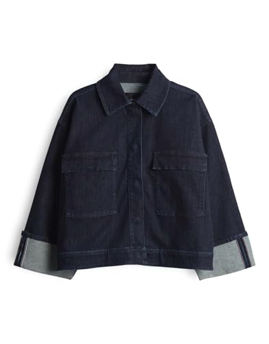 OPUS Damen Jacke | HOLLICE Loose Jeansjacke mit Rinsed Waschung Rinsed Blue, 34 von OPUS