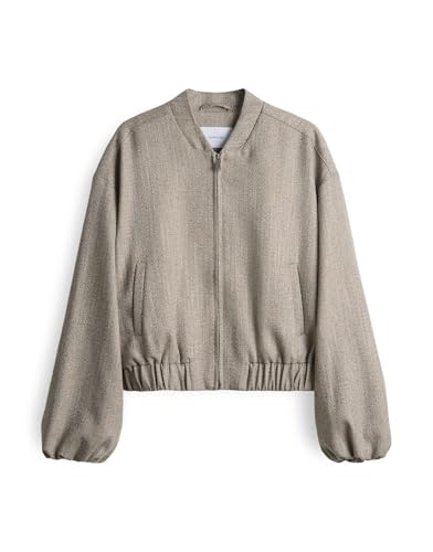 OPUS Damen Jacke | JALEA Herringbone Regular Blouson im Fischgratmuster Macadamia, 34 von OPUS