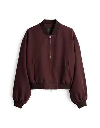 OPUS Damen Jacke | JALEA Iconic Regular Blouson aus Viskose Mix Dark Grape, 36 von OPUS