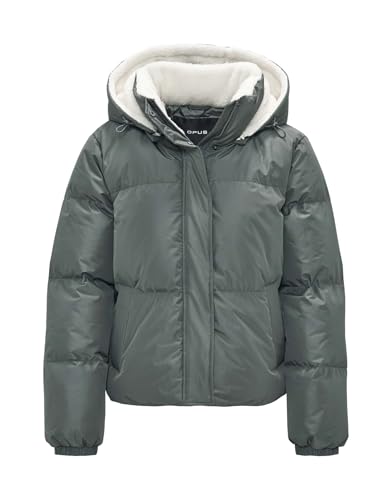 OPUS Damen Jacke | Pufferjacke HAIDE Loose mit recycelter AKE-Daunen-Füllung Dark sage, 34 von OPUS
