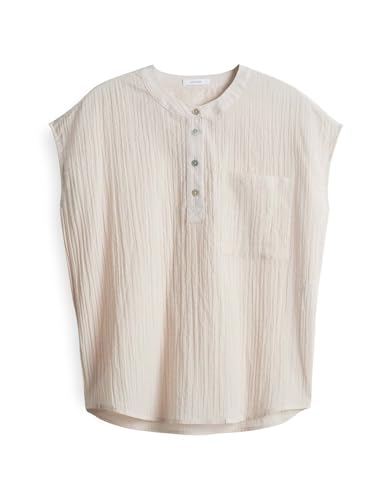 OPUS Damen Kurzarmbluse | FAMALI Loose Crashbluse aus BCI Cotton Natural Glaze, L von OPUS