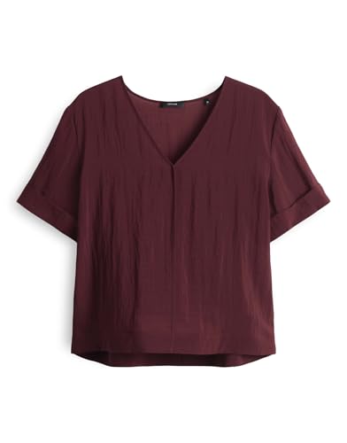 OPUS Damen Kurzarmbluse | FILKA Loose leichte Viskosemix Bluse im Boxy Fit Cassis, 40 von OPUS