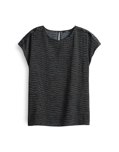 OPUS Damen Kurzarmbluse | Printbluse FERENA Splash aus weich fließender Viskose Coal Blue, 36 von OPUS