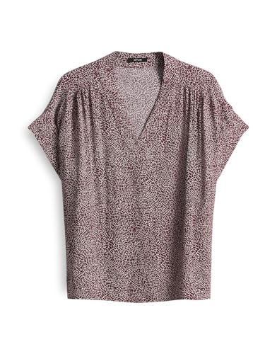 OPUS Damen Kurzarmbluse | Printbluse FILVA MINMAL Loose aus nachhaltiger Viskose Cassis, 44 von OPUS