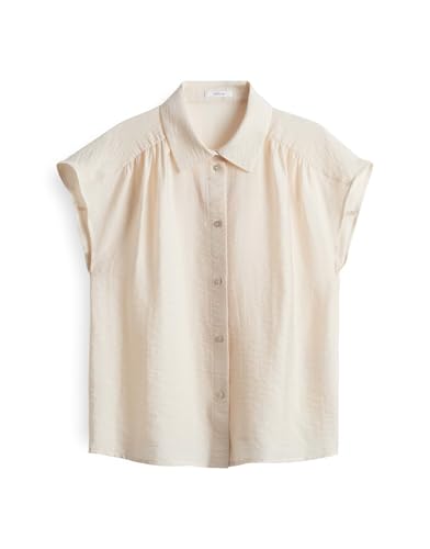 OPUS Damen Kurzarmbluse | Satinbluse FAIRI Loose mit femininen Raffungen Natural Glaze, 40 OPUS Damen Kurzarmbluse | Satinbluse FAIRI Loose mit femininen Raffungen Natural Glaze, 40 von OPUS