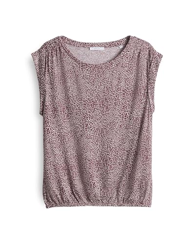 OPUS Damen Kurzarmshirt | Printshirt STRUKI MINIMAL Regular aus ECOVERO™ Viskose Cassis, 38 von OPUS